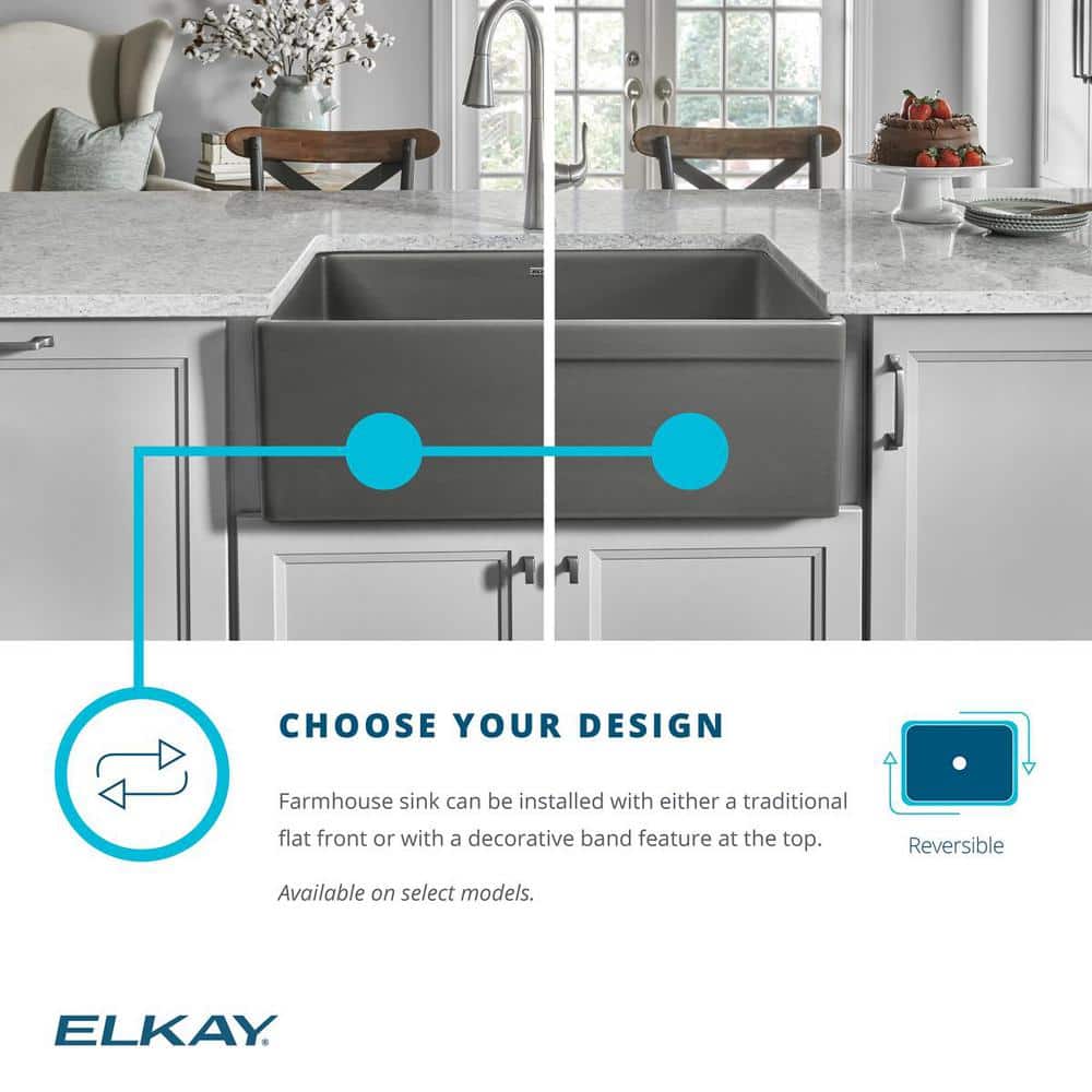Elkay White Fireclay 30" Farmhouse Kitchen Sink