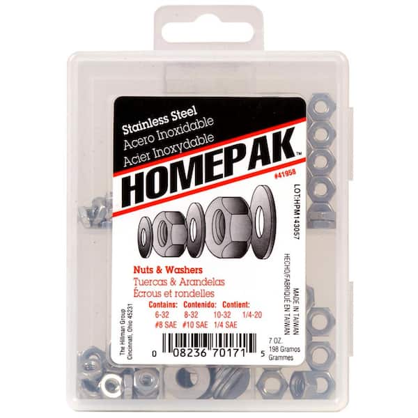 Stainless-Steel Nuts and Washers Assortment (5-Pack)