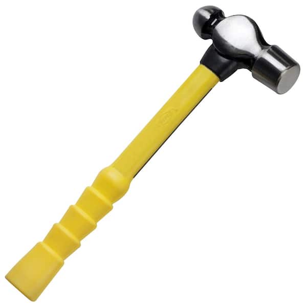 32 Oz. Ball Pein Hammer with Forged Carbon Steel Head and 14 in. Ergo Power Fiberglass Handle with Non-Slip Super Grip