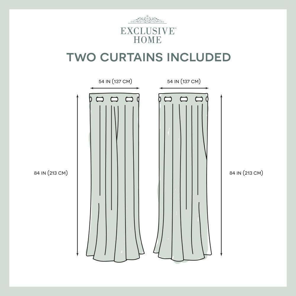 Set of 2 84"x54" Chateau Striped Faux Silk Grommet Top Curtain Panel Burgundy/Taupe - Exclusive Home: Modern Window Drapes