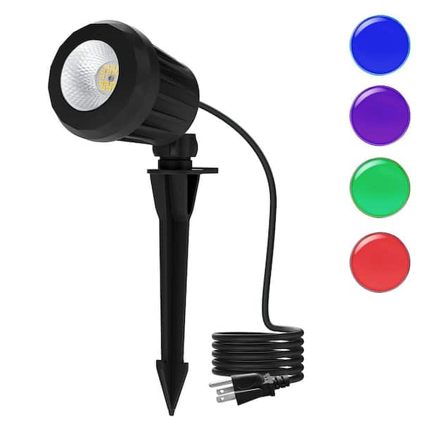 120V Black Plug in Outdoor IP67 Waterproof Spotlight with No Bulbs
