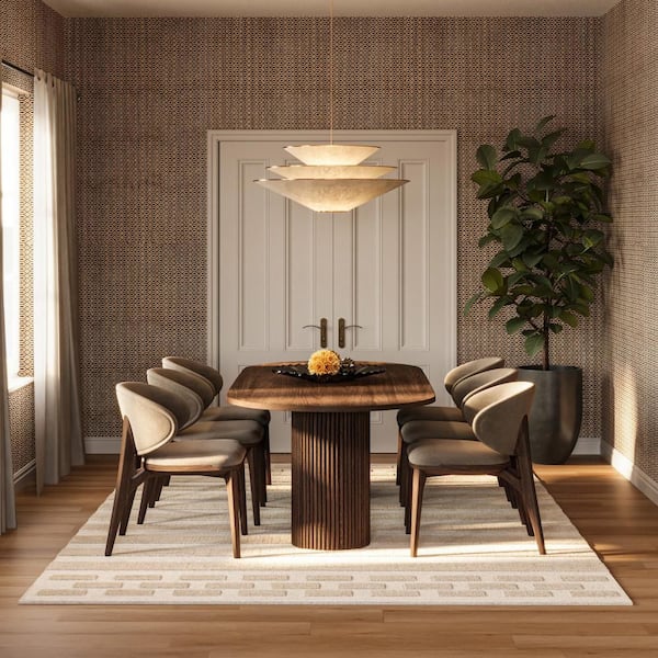 Carmeon Hamilton x Rugs Hazel Bohemian Striped Wool Ivory 8 ft. x 10 ft. Indoor Area Rug