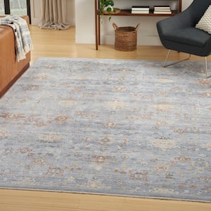 Timeless Classics Blue Ivory 10 ft. x 13 ft. Medallion Traditional Area Rug
