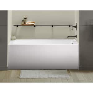 Bathtub Tub Rectangle 130 x 70 cm Feet Drain Set Silicone Acrylic A-PMD 