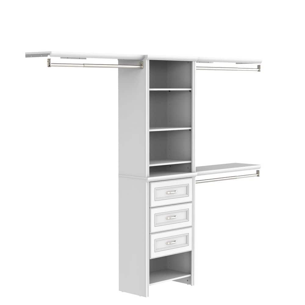 Impressions Basic Plus 60 in. W - 120 in. W White Wood Closet System price history on PriceWatchPro
