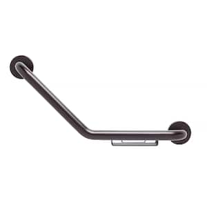 12 in. x 12 in. Boomerang Shaped Grab Bar with Wire Soap Dish in Oil Rubbed Bronze