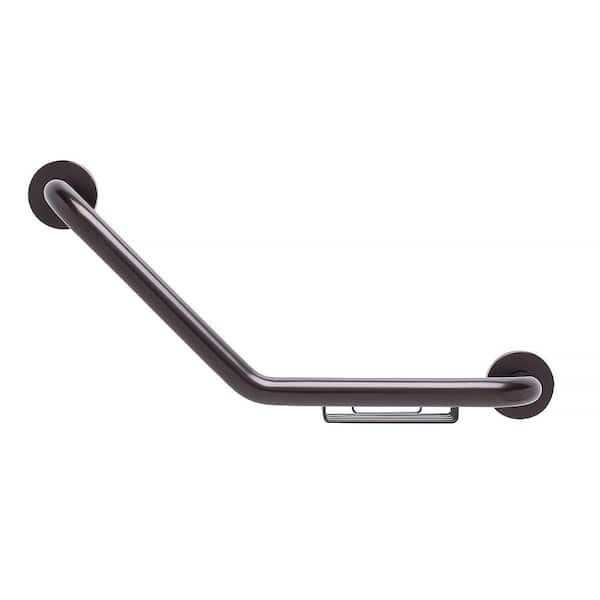 CSI Bathware 12 in. x 12 in. Boomerang Shaped Grab Bar with Wire Soap Dish in Oil Rubbed Bronze