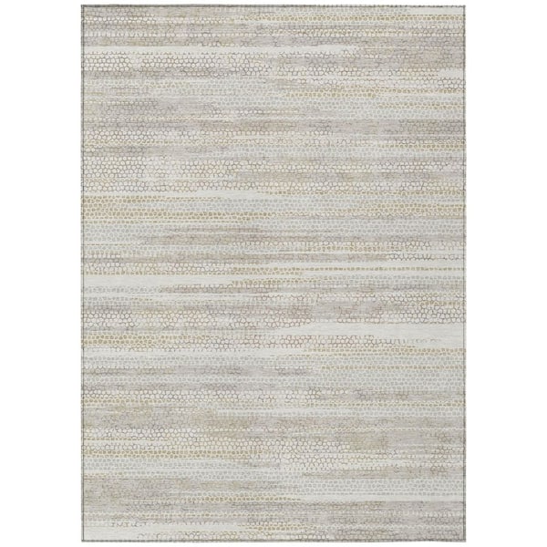 Chantille Machine Washable Indoor/Outdoor Abstract ACN3115 Ivory 9 ft. x 12 ft. Area Rug