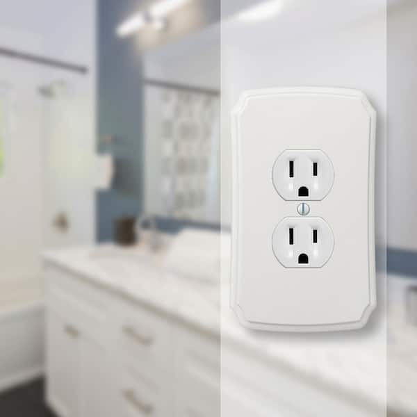 Classic 1 Gang Duplex Composite Wall Plate - White