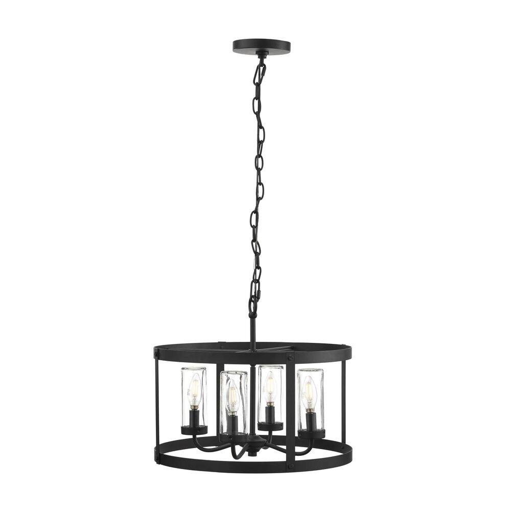 Home Decorators Collection Rockwell 4Light Matte Black Outdoor Pendant