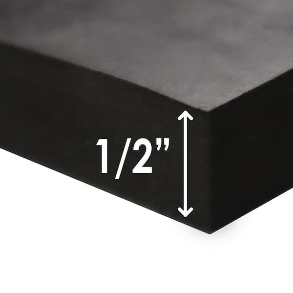 Rubber-Cal Closed Cell Rubber EPDM - 1/4 inch Thick x 39 inch x 78 inch, Black