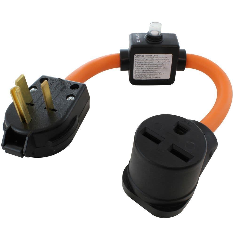 6-50 Plug to 6-30 Connector With 30A Inline Breaker 1.5 ft. 10 / 3 STW Indoor/Outdoor Cord In Orange price history on PriceWatchPro