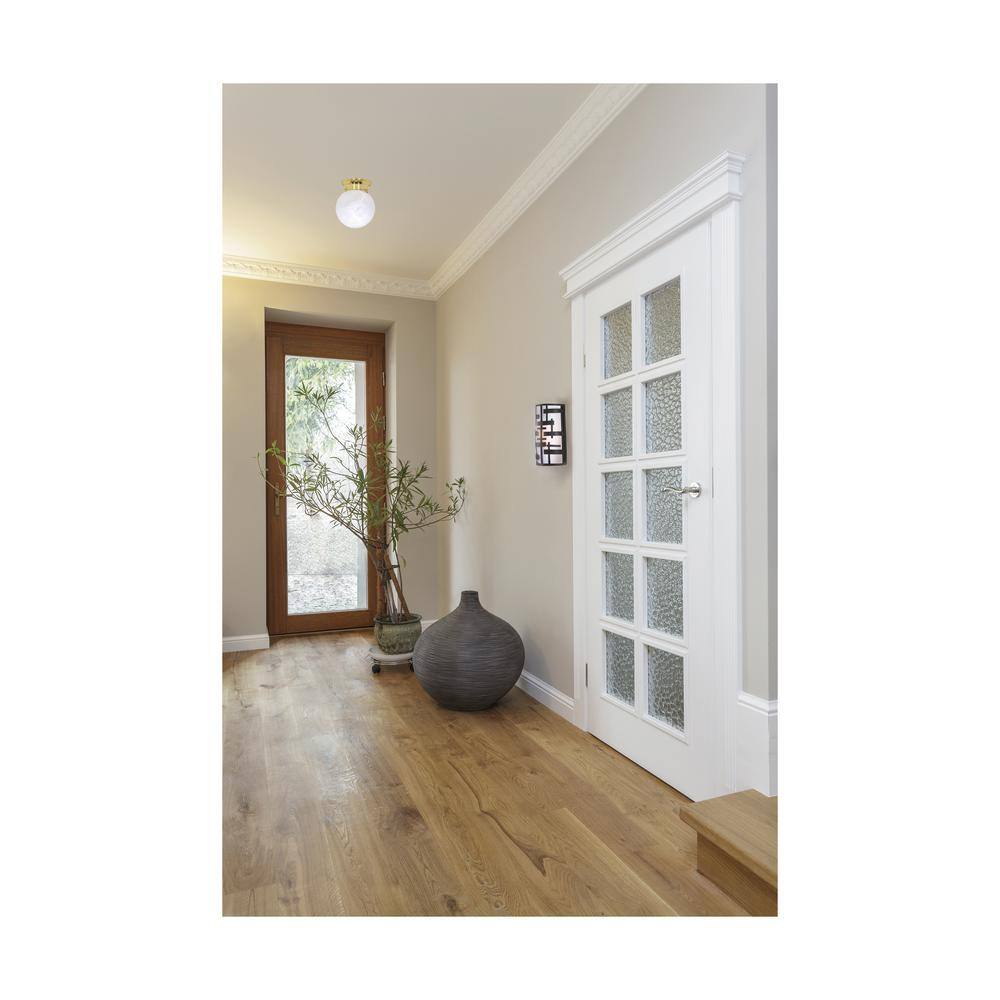Brass and Glass 7.25" Indoor/Outdoor Globe Flush Mount Light