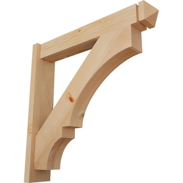 Ekena Millwork 6 in. x 30 in. x 30 in. Douglas Fir Balboa Arts and Crafts Smooth Outlooker