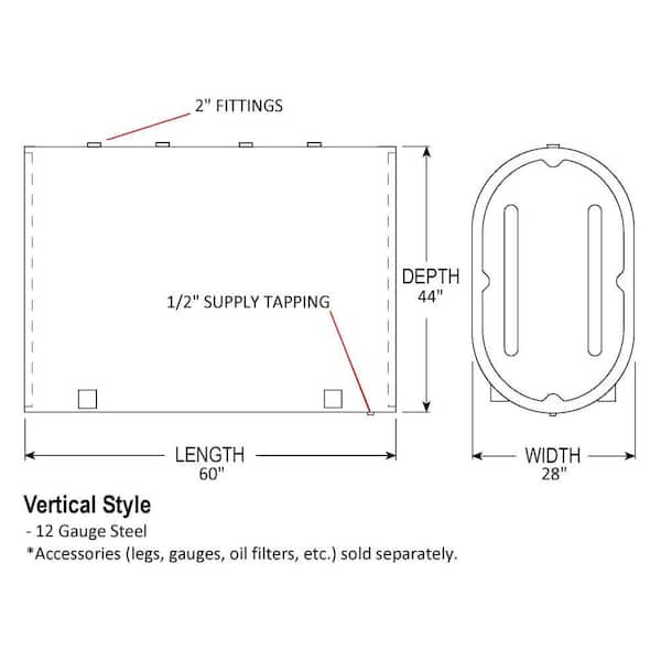 Vertical 275 Gal. Heating Oil Tank