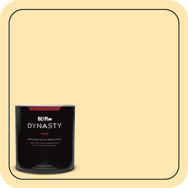 BEHR DYNASTY 1 qt. #350B-4 Lemon Souffle Matte Interior Stain-Blocking Paint & Primer