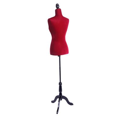 Red Female Pinnable Mannequin Body Torso with Tripod Base Stand