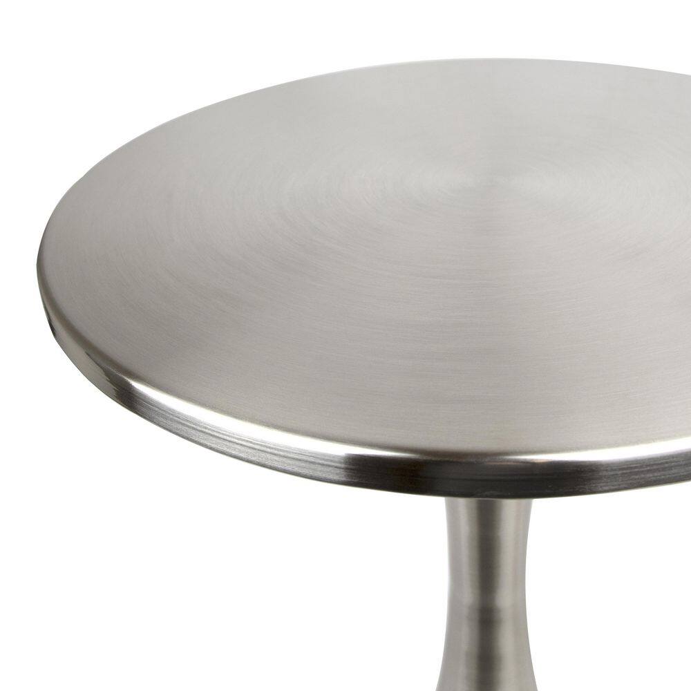 Lenuxe 19 in. Brushed Nickel Round Metal End Table - thumbnail 10