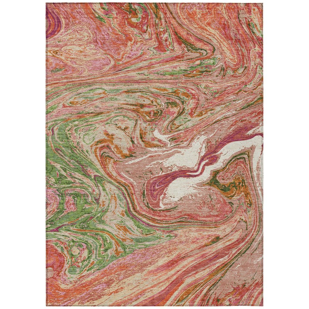 Chantille Machine Washable Indoor/Outdoor Abstract ACN1061 Coral 3 ft. x 5 ft. Area Rug price history on PriceWatchPro