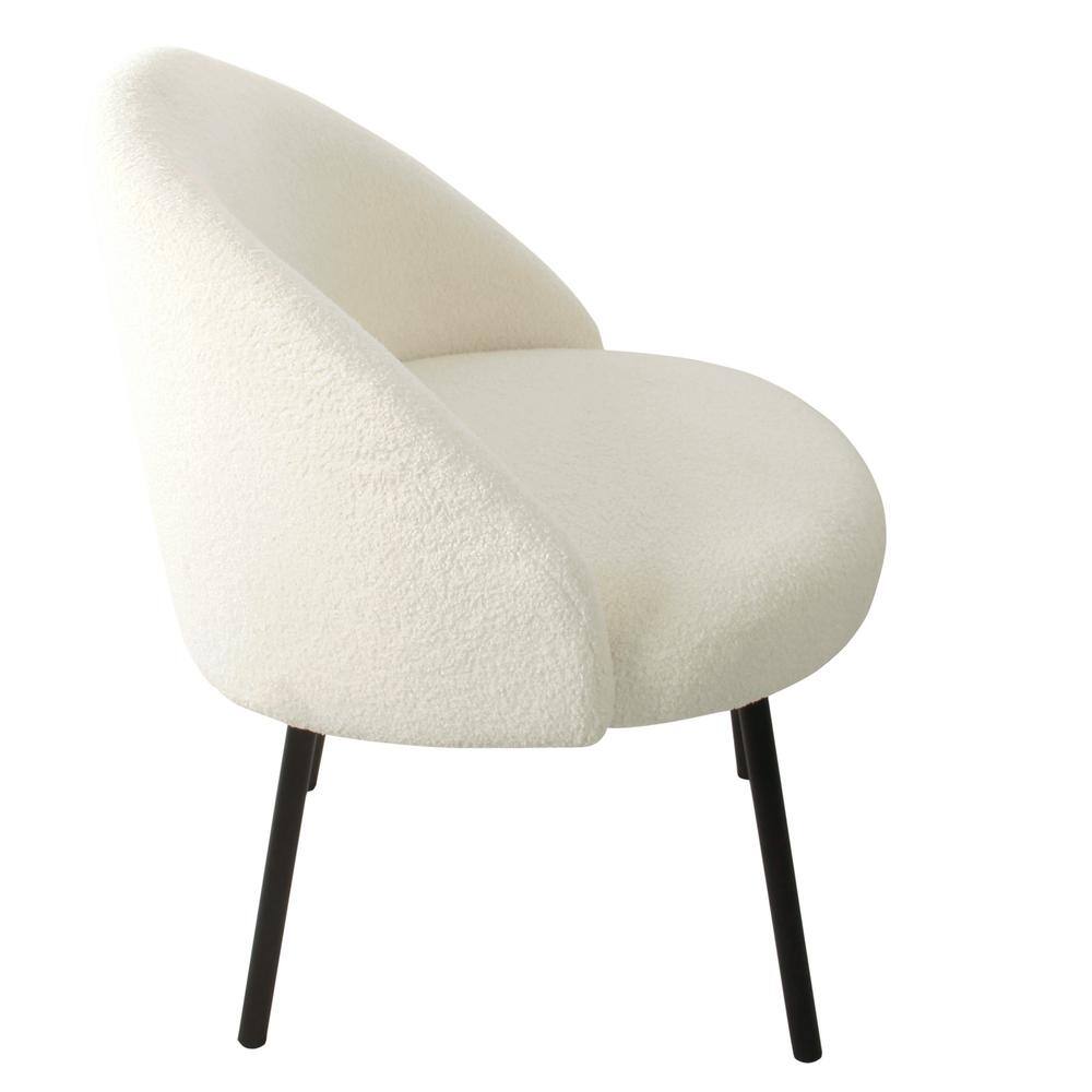 Sleek Cream Velvet Accent Chair with Matte Black Metal Legs