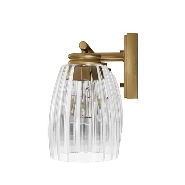 Hunter - Rossmoor 20.5 in. 3-Light Luxe Gold Vanity Light with Clear Glass Shades