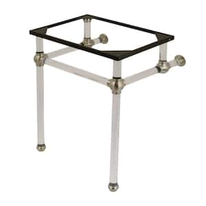 Templeton Acrylic Console Sink Leg in Brushed Nickel