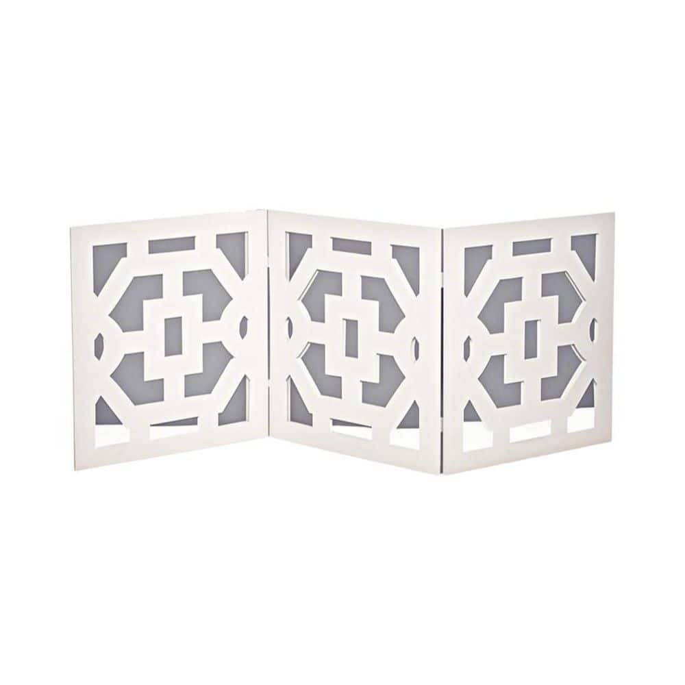 Freestanding Dog Gate Expandable Decorative Wooden Fence for Small to Mediu