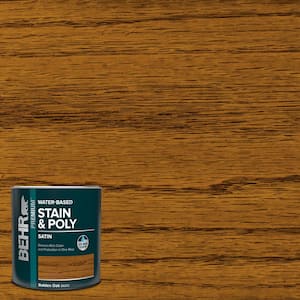1 qt. #TIS-372 Golden Oak Satin Semi-Transparent Water-Based Interior Wood Stain and Poly