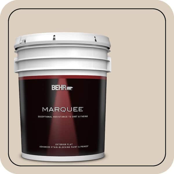 BEHR MARQUEE 5 gal. #OR-W07 Spanish Sand Flat Exterior Paint & Primer