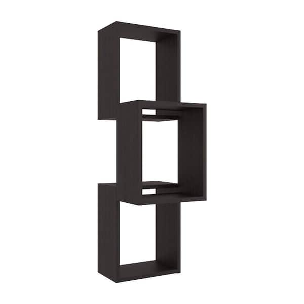 Avex 12.12 in. W x 11 in. D Wenge Wood Solid Decorative Wall Shelf