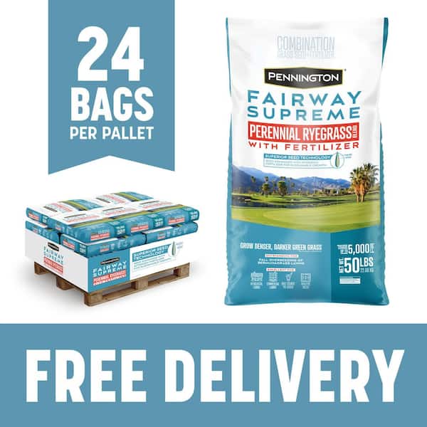 Fairway Supreme Perennial Ryegrass Blend 50 lbs. 4,000 sq. ft. Grass Seed and Lawn Fertilizer Pallet (24 Bags)