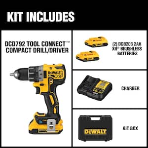20V MAX XR with Tool Connect Cordless Brushless 1/2 in. Compact Drill/Driver with (2) 20V 2.0Ah Batteries