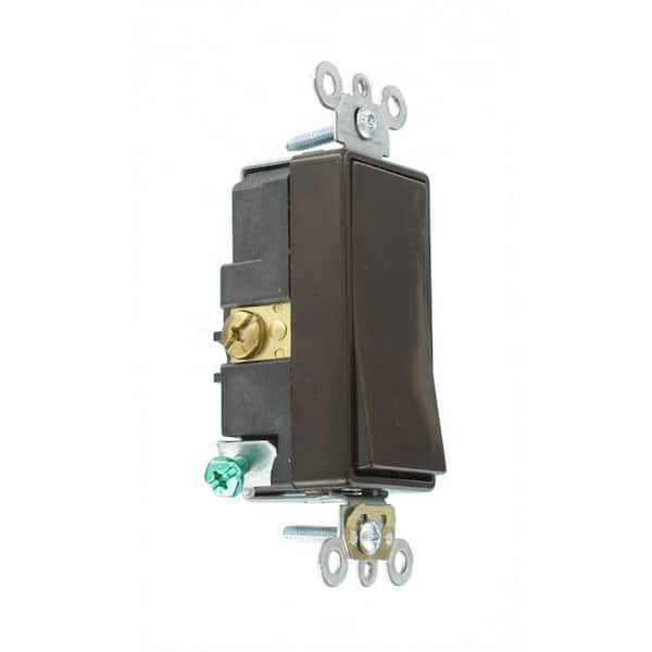 20 Amp Decora Plus Commercial Grade Single Pole Rocker Switch, Brown 5621-2
