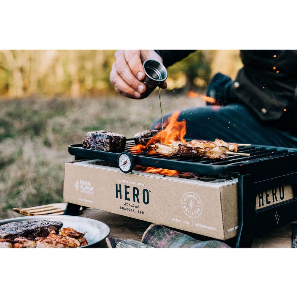 HERO Ultra-Portable Charcoal Grill Kit with Accessories