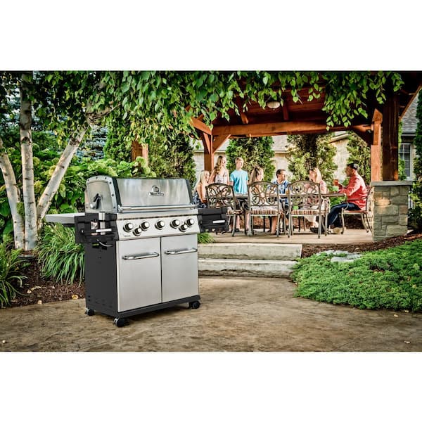 Regal S590 PRO IR 5-Burner Propane Gas Grill in Stainless Steel with Infrared Side Burner and Rear Rotisserie Burner