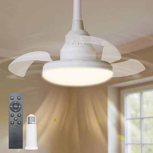 16 in. White Smart Flush Mount Ceiling Fan with Light, APP and Remote Controlled Bladeless Design for Bedroom or Office