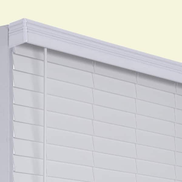 Cut-to-Width White Cordless Room Darkening 2.5 in. Distressed Premium Faux Wood Blind - 70 in. W x 72 in. L
