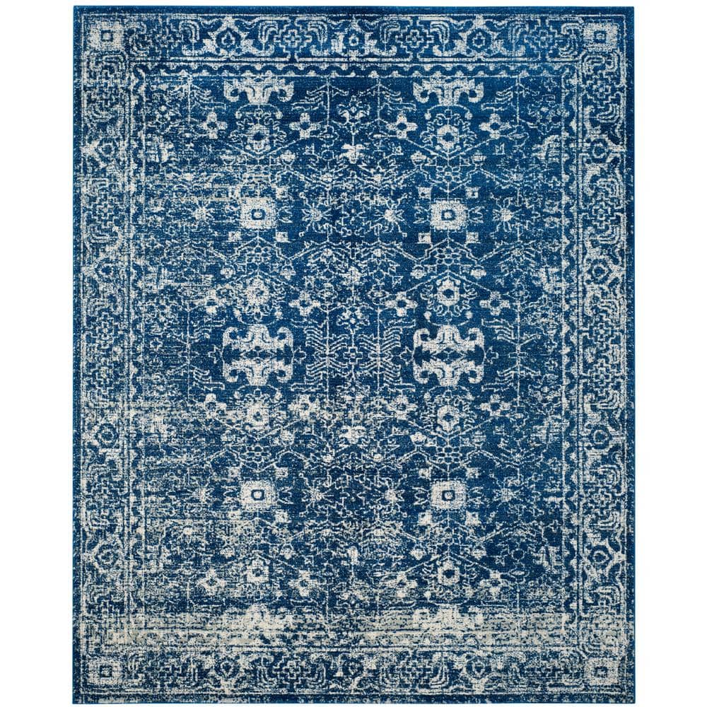 Evoke Navy/Ivory 8 ft. x 10 ft. Distressed Floral Speckles Area Rug price history on PriceWatchPro