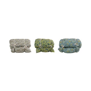 Cotton Tufted French Cushion with Floral Pattern (Set of 3)