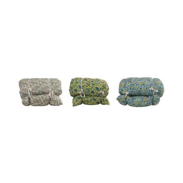 Storied Home Cotton Tufted French Cushion with Floral Pattern (Set of 3)