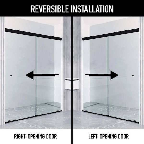 VIGO Satro E-Class 52 to 60 in. W x 74 in. H Semi-Frameless Double