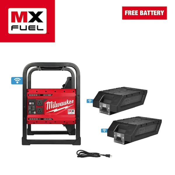 Milwaukee MX FUEL 3600-Watt/1800-Watt Lithium-Ion Battery Powered Push Start Portable Power Station Battery Generator