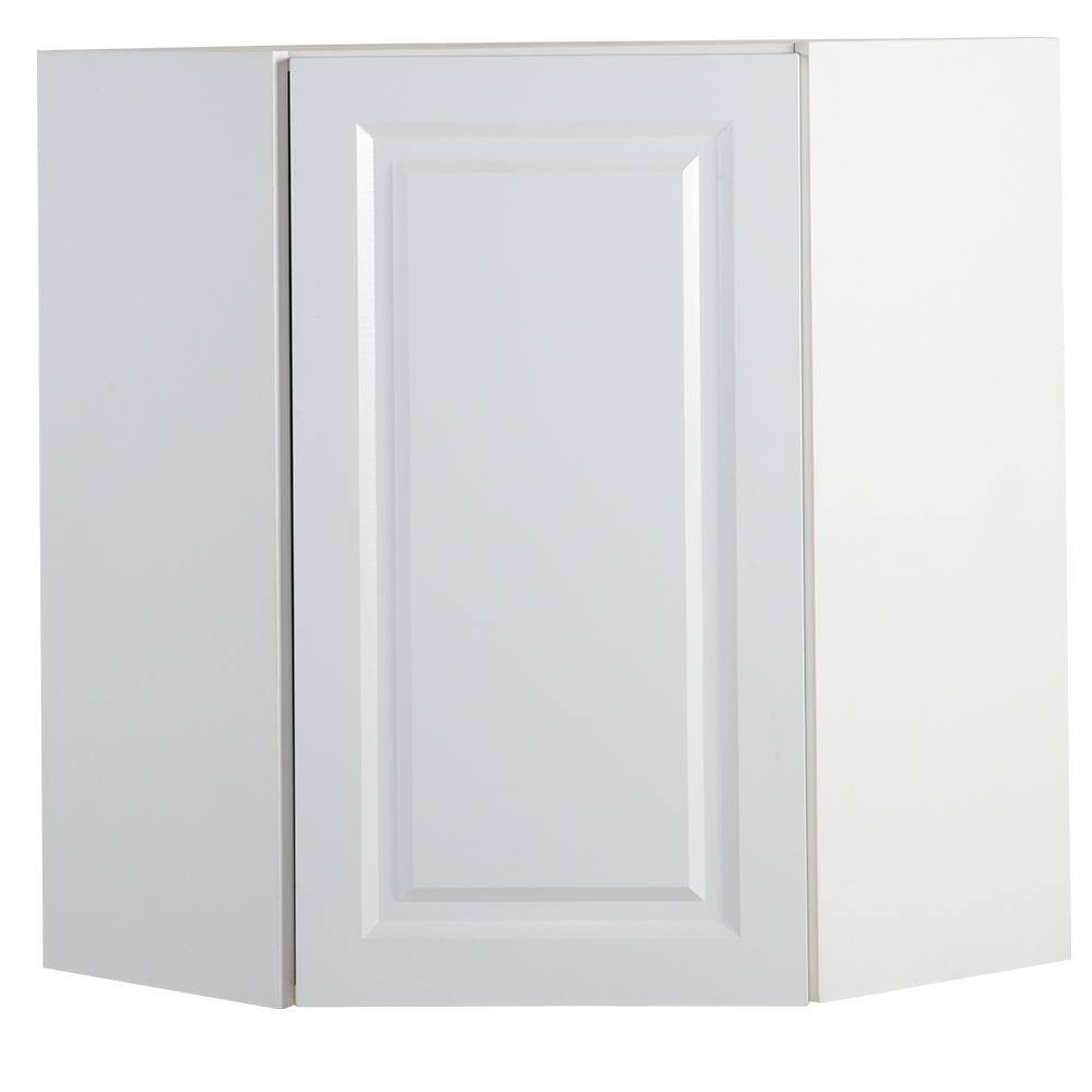 Benton Assembled 23.6x30x23.6 in. Corner Wall Cabinet in White Benton Assembled 23.6x30x23.6 in. Corner Wall Cabinet in White