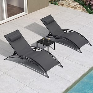 Oversized Outdoor Chaise Lounge Aluminum Beach Pool Sunbathing Lawn Lounger Recliner Chair