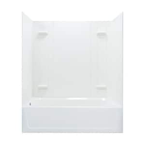 Durawall 60 in. L x 30 in. W x 72.75 in. H Rectangular Tub/ Shower Combo Unit in White with Left-Hand Drain