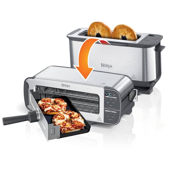 NINJA Foodi 2-in-1 Flip Toaster, 2-Slice Toaster, Compact Toaster Oven,  Snack Maker, Reheat, Defrost, Stainless Steel, ST101 ST101 - The Home Depot