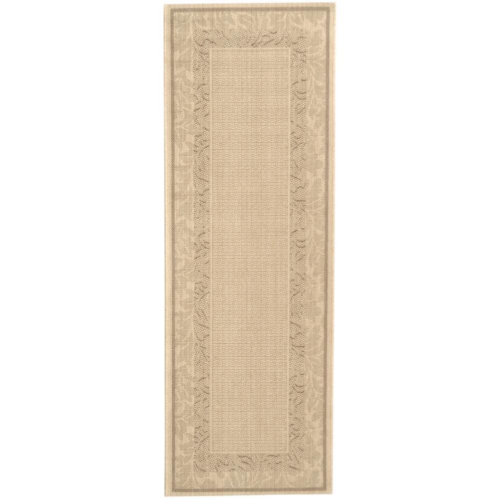 Natural Brown Synthetic Indoor/Outdoor Runner Rug