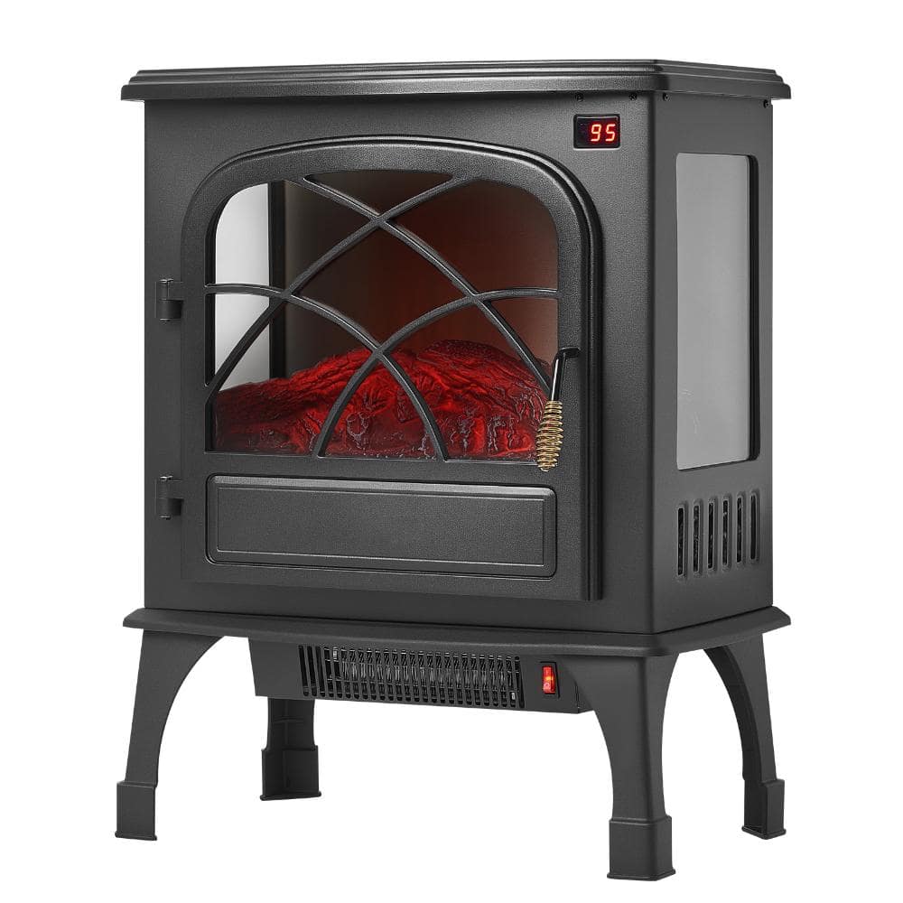 Freestanding Electric Fireplace Stove, 25.5 in. 1500W 5120 BTU Infrared Heater with 3D Flames, Remote, Timer price history on PriceWatchPro