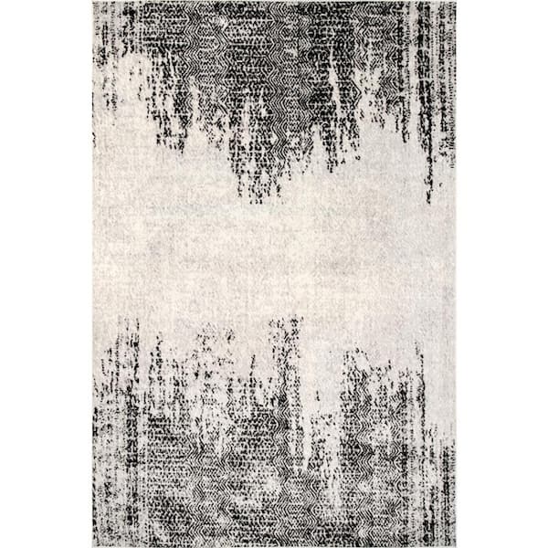 nuLOOM Penelope Faded Tribal Chevrons Gray 6 ft. 7 in. x 9 ft. Area Rug
