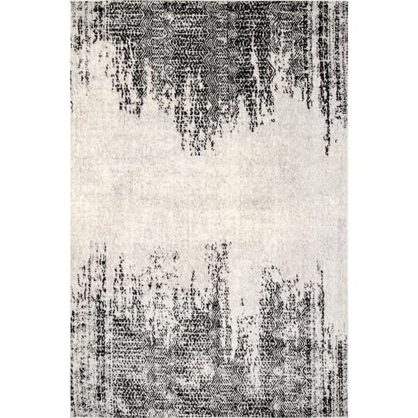 nuLOOM Penelope Faded Tribal Chevrons Gray 8 ft. x 10 ft. Area Rug